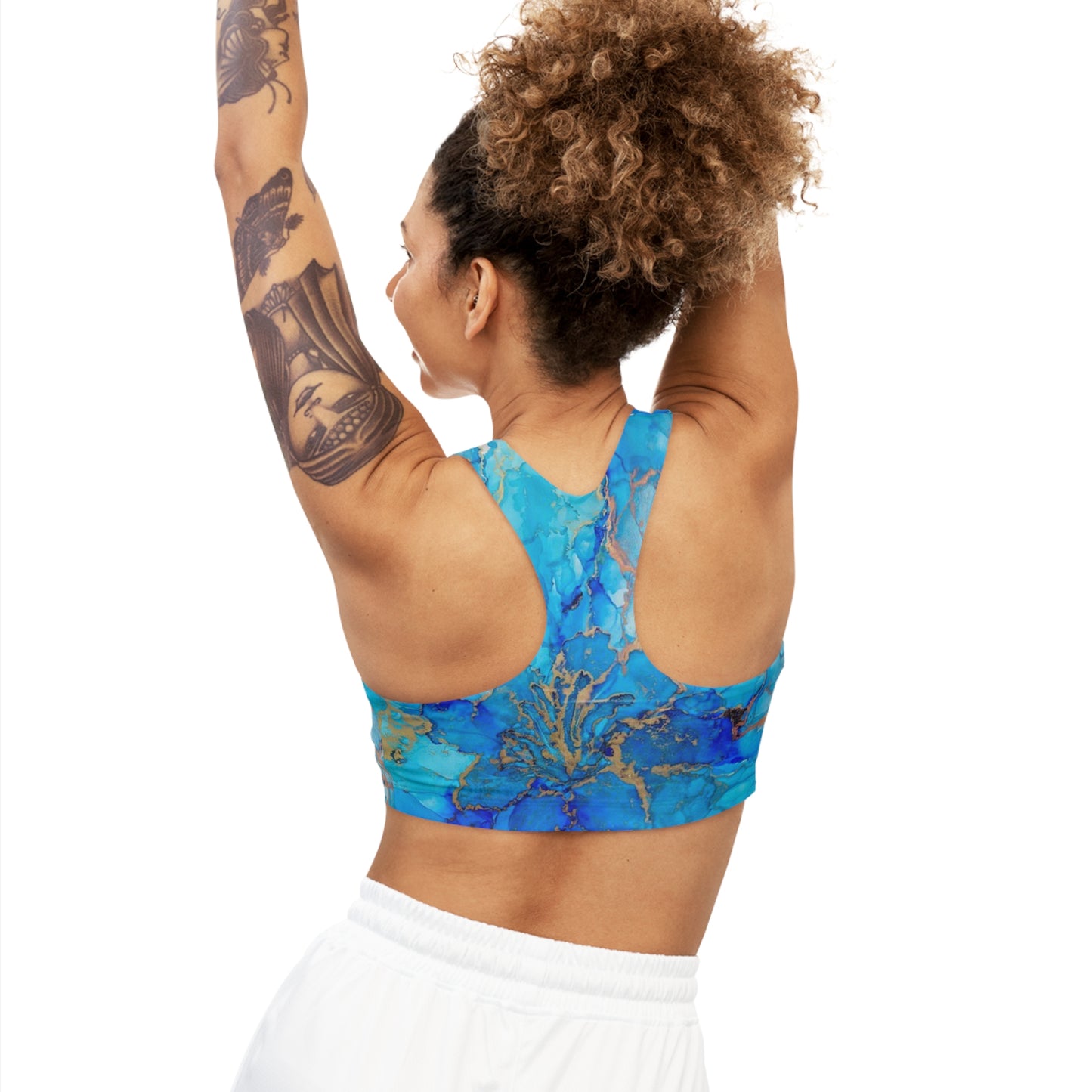 Seamless Sports Bra, Sofi Lavrin Art Print Workout Tank for Women, Yoga Top, Gym Bra, Mindfulness Activewear, Self-Worth Athletic Shirt,