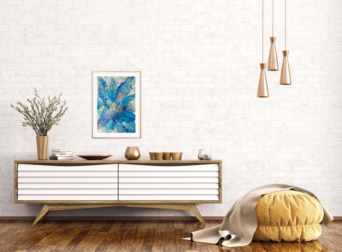 Meditative Bloom, 2024. Handmade Original Ink Art Picture. Size A4: (21.0 x 29.7 cm) (8.3 x 11.7 inch)