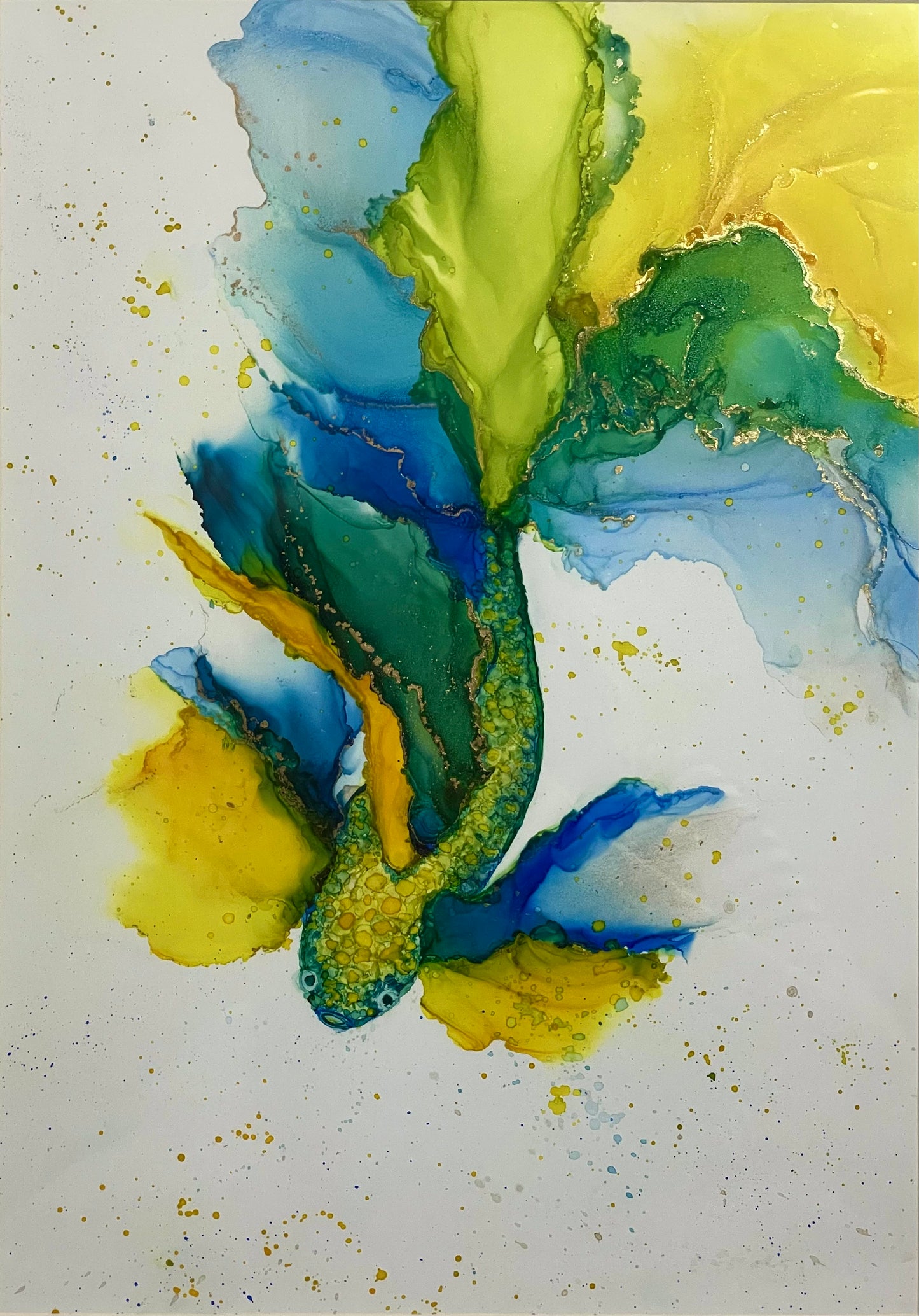 Emerald Betta Fish, 2023, Measuring 8.66 x12.6 inches; 22 x 32 cm