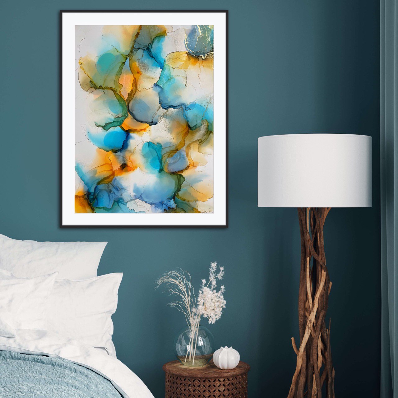 Ethereal Waves, 2024. Handmade Original Ink Art Picture. 13.5 x 19 inches; 34 x 48 cm.