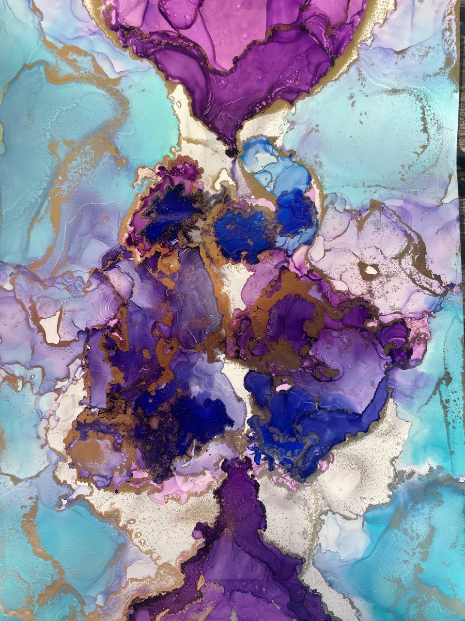 Abstract Floral Burst, 2024. Handmade Original Ink Art Picture. Size A4: (21.0 x 29.7 cm) (8.3 x 11.7 inch).