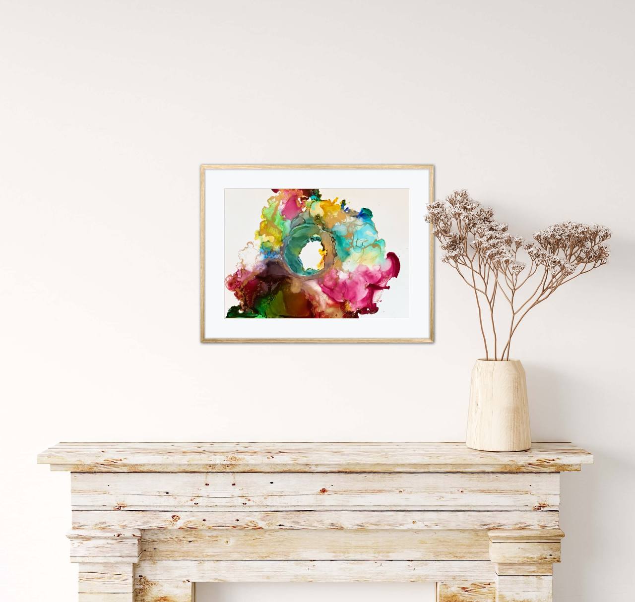 Rainbow Kiss, 2021. Handmade Original Ink Art Picture. Size: 22x32 cm (8.7x12.6 inches).