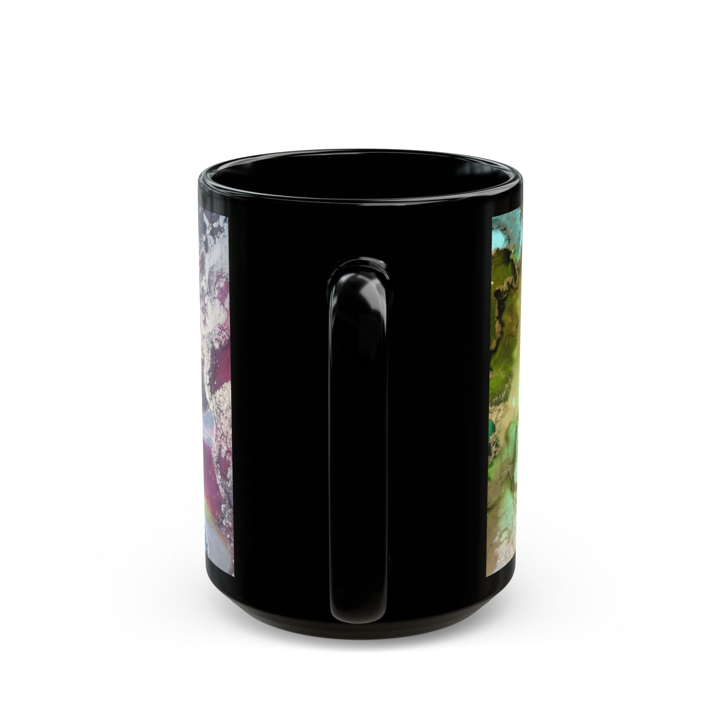 Black Mug: 'Live & Shine in Art' featuring original ink art piece by Sofi Lavrin, 11oz/15oz