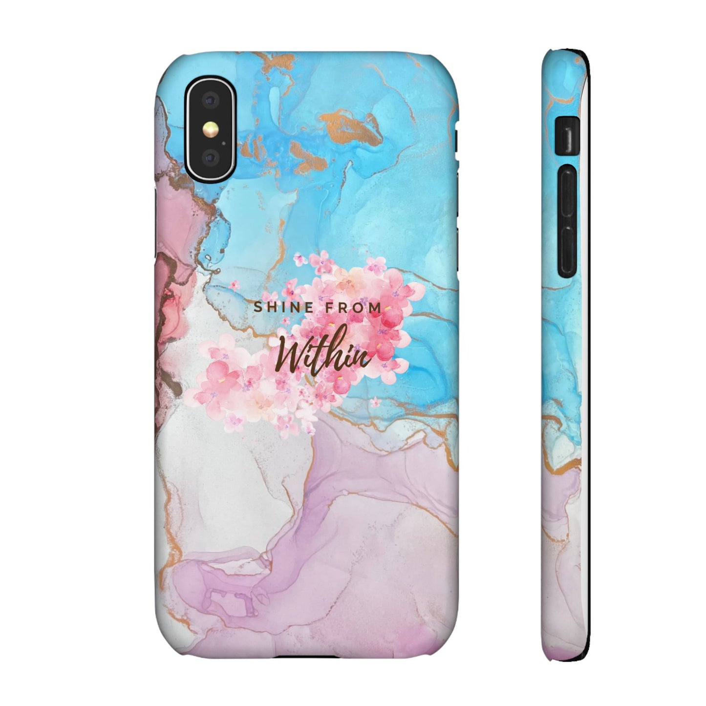 Motivational Quote Snap Case, Phone Cover 'Shine from Within' for All Popular Models, Colorful Artwork, Design by Sofi Lavrin