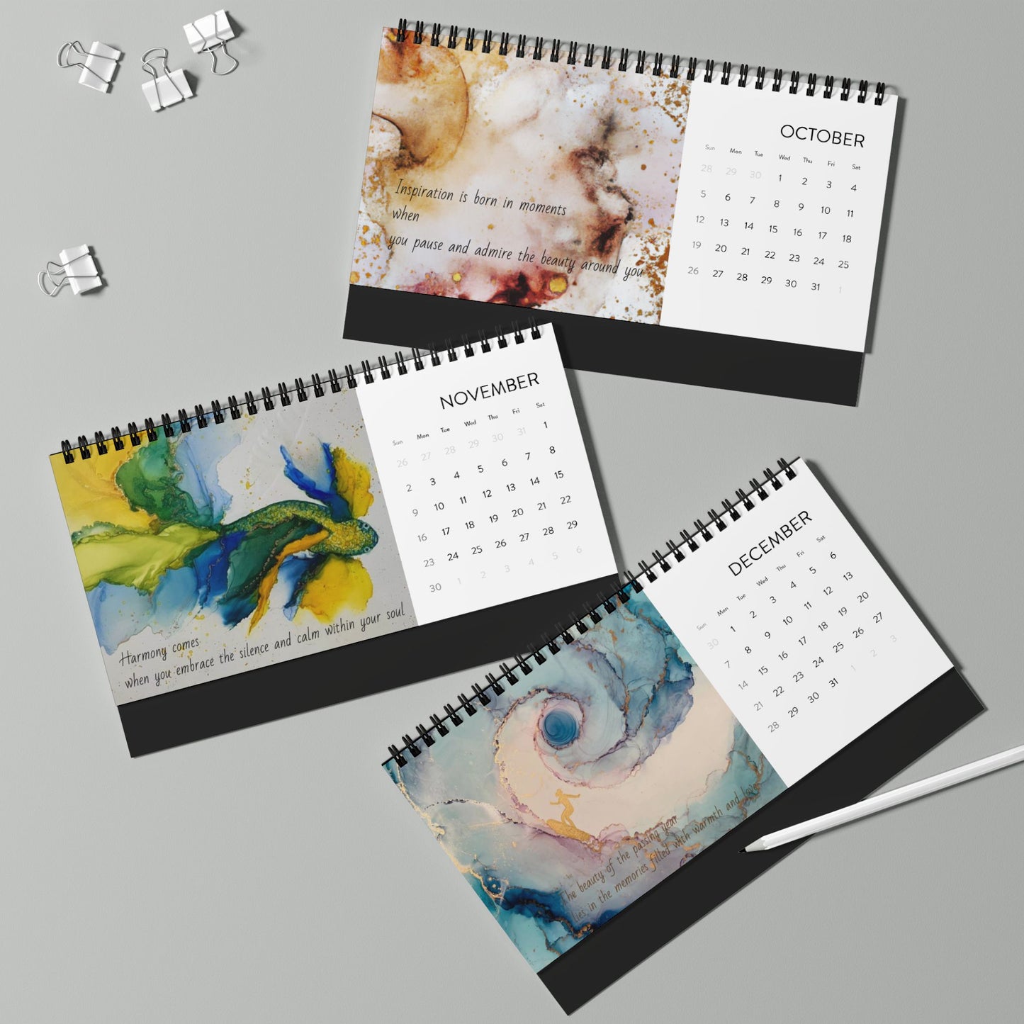 2025 Desktop Calendar featuring Original Art by Sofi Lavrin - Unique Wall Calendar for Art Lovers, Sophisticated Office Decor, Gift for