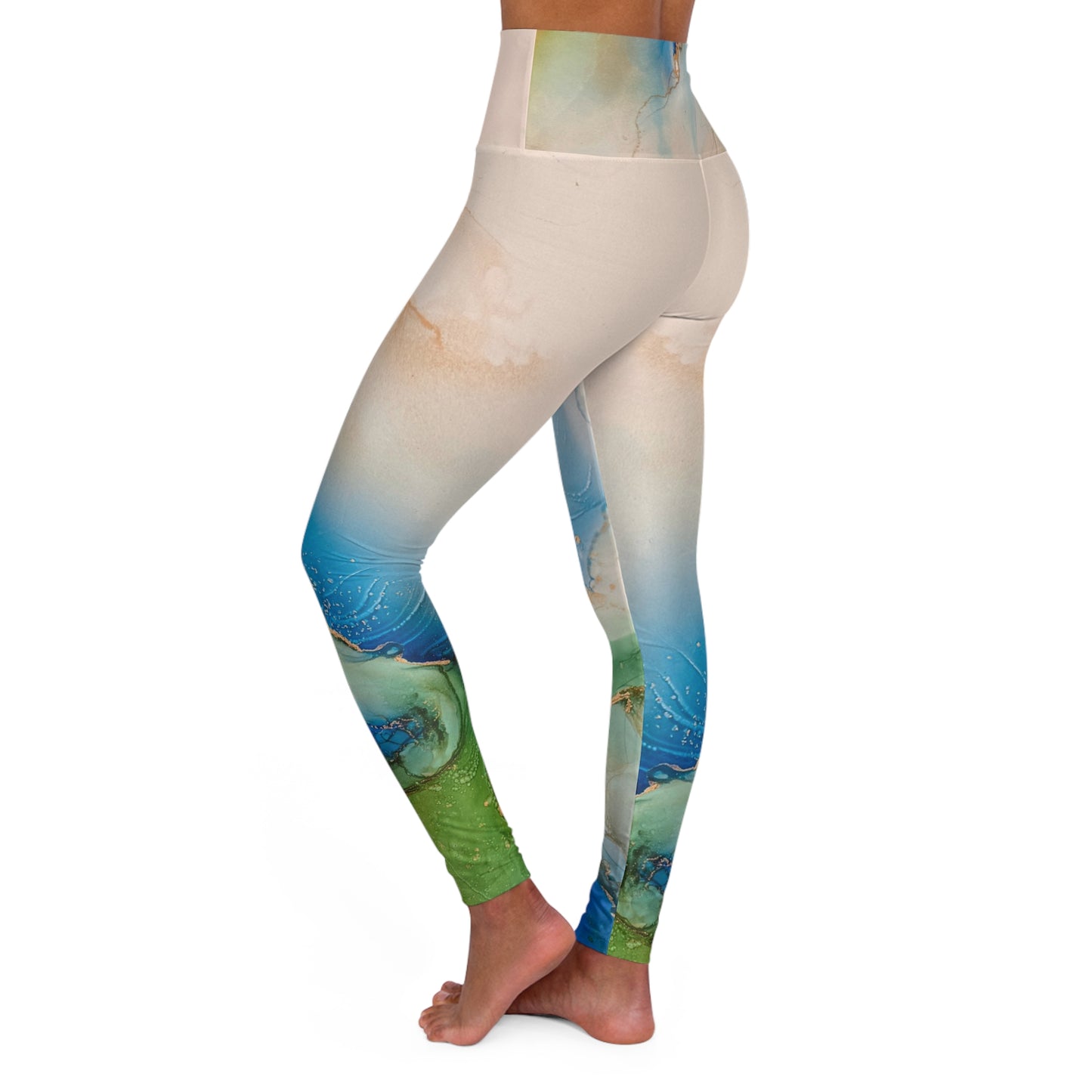 High Waisted Yoga Leggings, Unique Art Print Sports Leggins, Workout Pants, Gym Tights, Fitness Leggings, Athletic Apparel