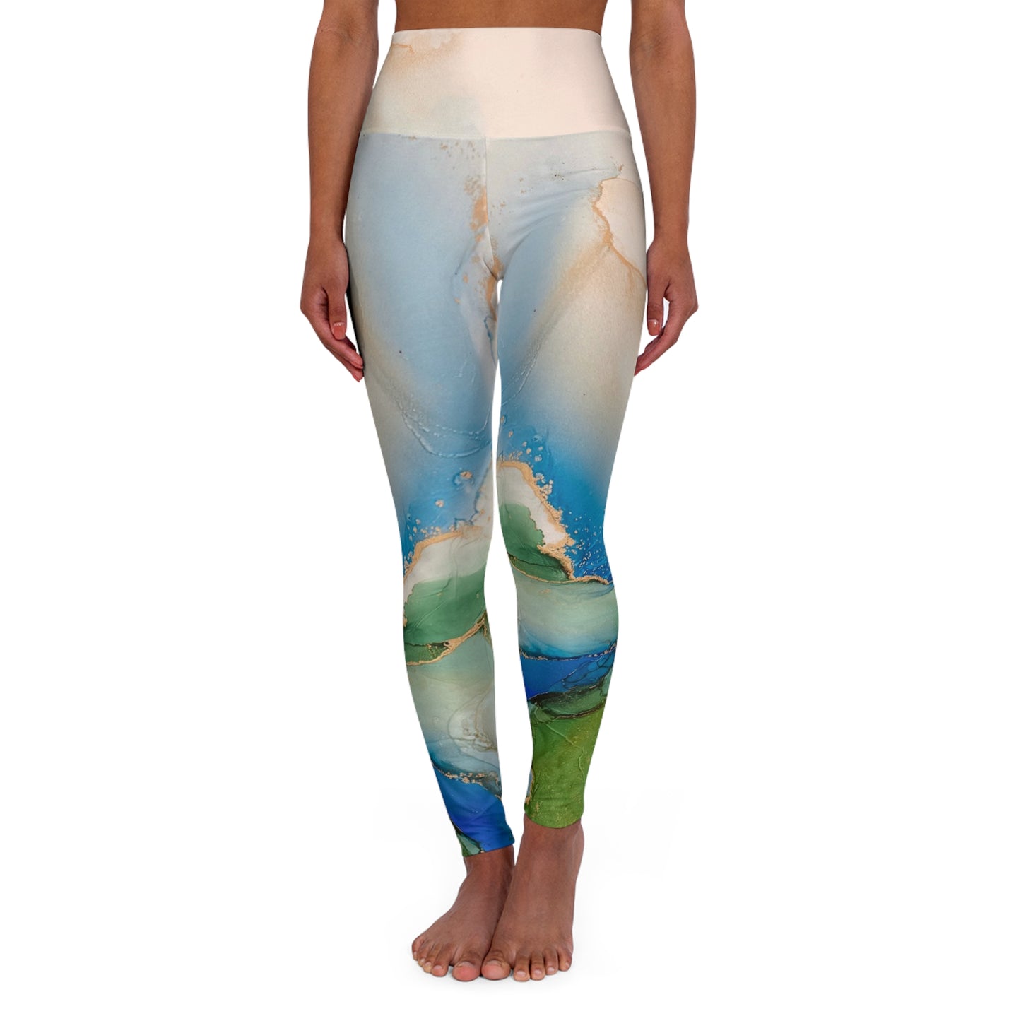 High Waisted Yoga Leggings, Unique Art Print Sports Leggins, Workout Pants, Gym Tights, Fitness Leggings, Athletic Apparel