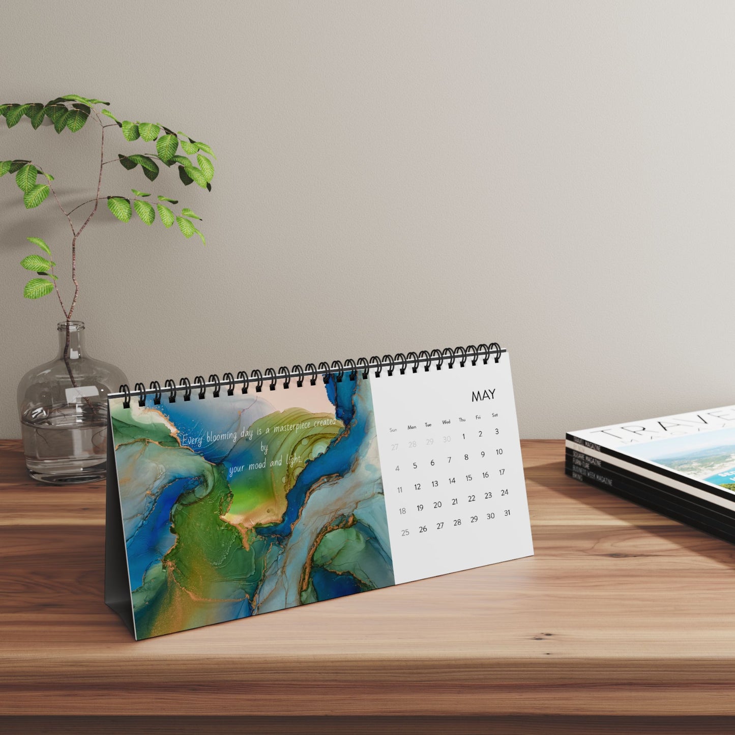 2025 Desktop Calendar featuring Original Art by Sofi Lavrin - Unique Wall Calendar for Art Lovers, Sophisticated Office Decor, Gift for