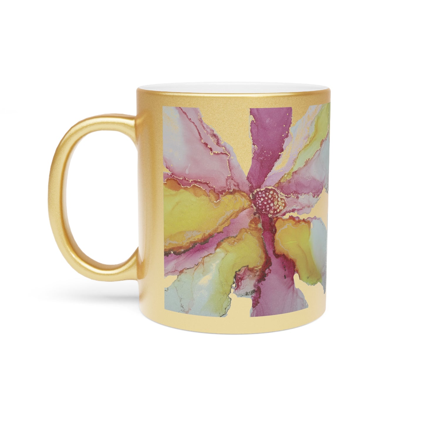 Metallic and Golden Finish Mug - Live & Shine in Art by Sofi Lavrin | Mindfulness Inspirational Coffee Cup