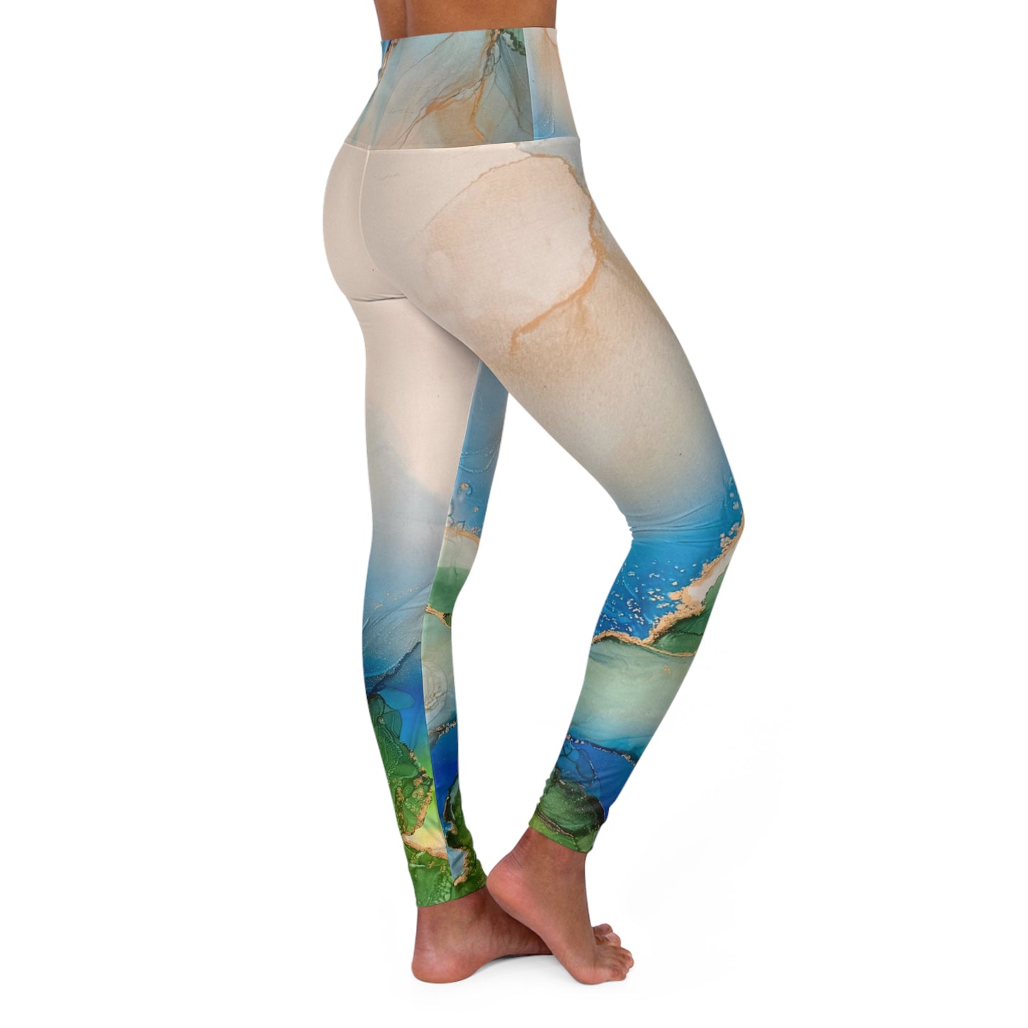 High Waisted Yoga Leggings, Unique Art Print Sports Leggins, Workout Pants, Gym Tights, Fitness Leggings, Athletic Apparel