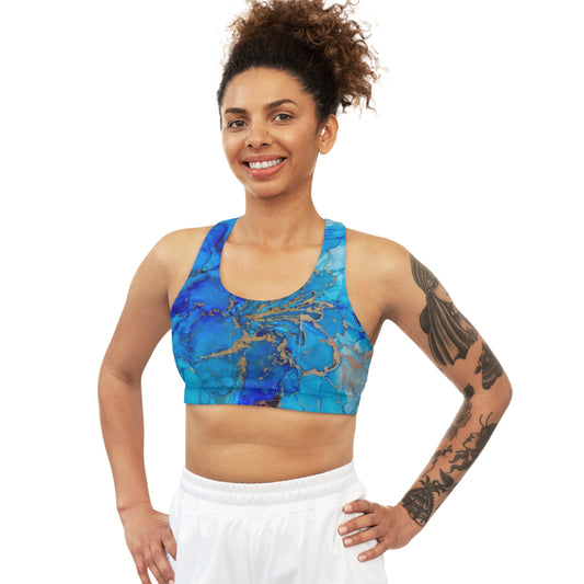 Seamless Sports Bra, Sofi Lavrin Art Print Workout Tank for Women, Yoga Top, Gym Bra, Mindfulness Activewear, Self-Worth Athletic Shirt,